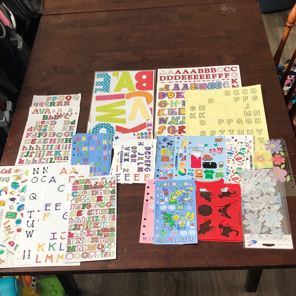 😈 Scrapbook Alphabet & Other Sticker Sheets Set